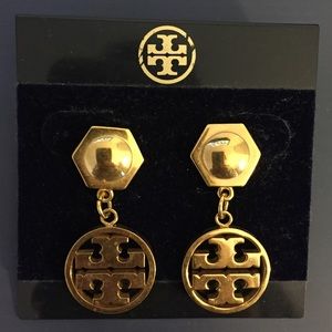 Tory Burch Gold Logo Earrings